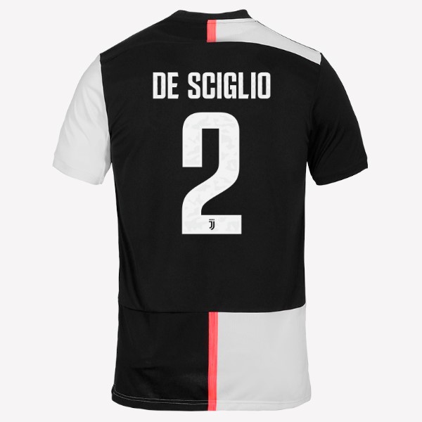 Camiseta Juventus NO.2 De Sciglio Replica Primera Ropa 2019/20 Blanco Negro